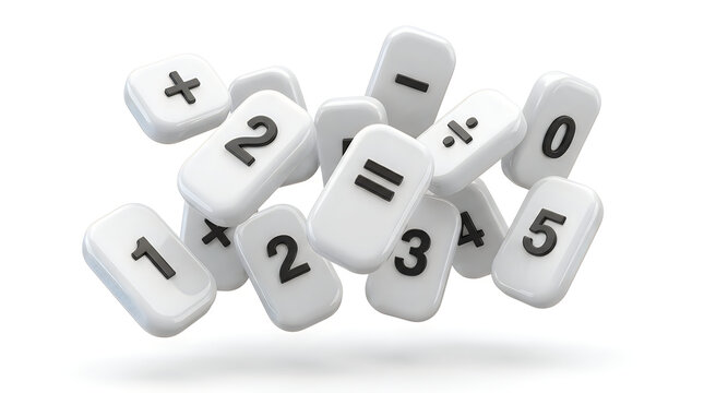 Math equation blocks with plus and equals symbols