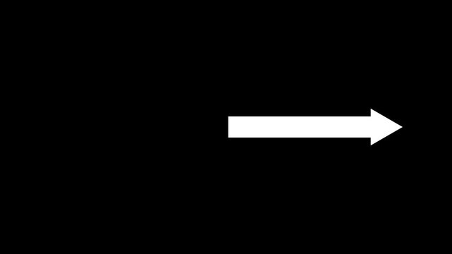 Bright White Arrow Pointing Right on Black Background direction symbol