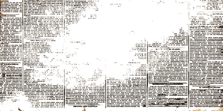 An antique newspaper with aged, yellowed pages displays columns of dense text and faded illustrations, evoking a sense of history and lost information.