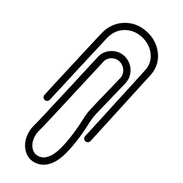 Black paperclip icon with clean copy space for branding and document design