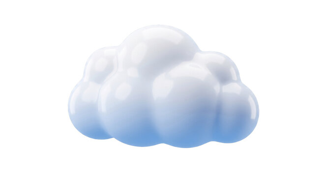 3d cloud icon isolated on transparent background
