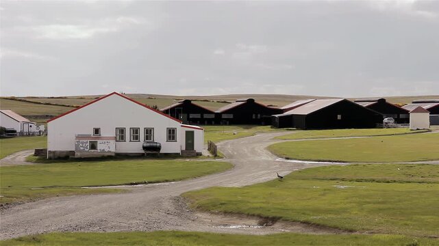 Historic Farm Settlement And 1982 War Site In Goose Green Falkland Islands (Islas Malvinas) - 4K