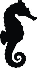 Seahorse silhouette vector. Sea horse vector icon © Shimul