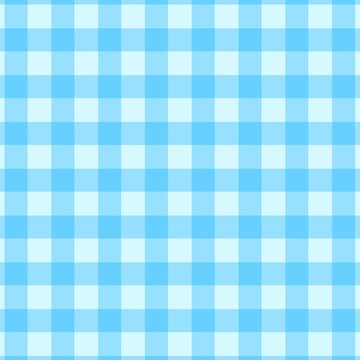 Seamless light blue and white gingham checkered pattern 
