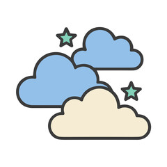 Fototapeta premium Clouds and Stars Icon