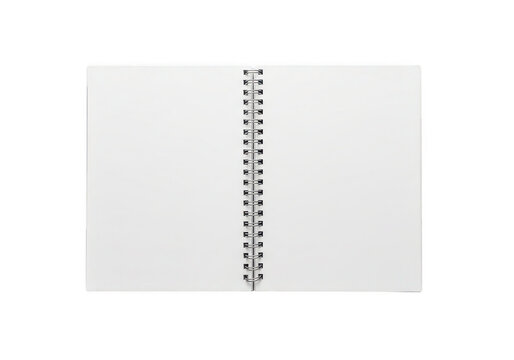 Closed spiral notebook with silver binding rests on transparent background binder stationery