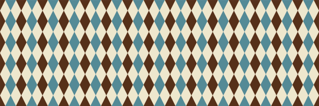 Vintage seamless diamond and background circus retro with brown pattern geometry blue.