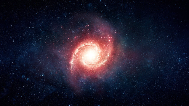 Space scene with stars in the galaxy. Panorama. Universe filled with stars, nebula and galaxy,. Elements of this image furnished by NASA.