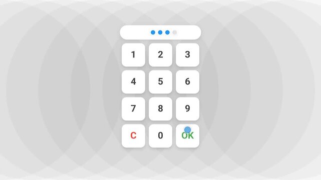 Cybersecurity App Numeric Keypad Interface With PIN Entry Animation