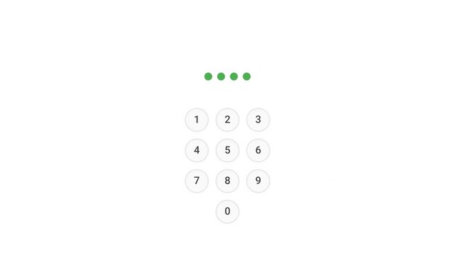 Digital Security Access Numeric Pin Pad Circular Buttons And Green Checkmark