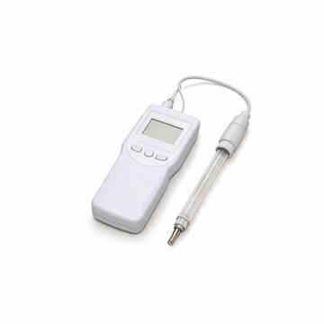 Digital Laboratory Conductivity Meter with Sensor Probe Isolated on White
