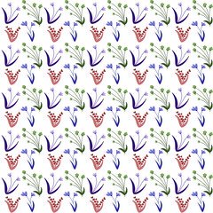 Fototapeta premium Minimalist Wildflower Seamless Pattern Background