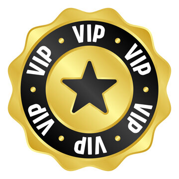 vip golden badge. vip gold seal or medal