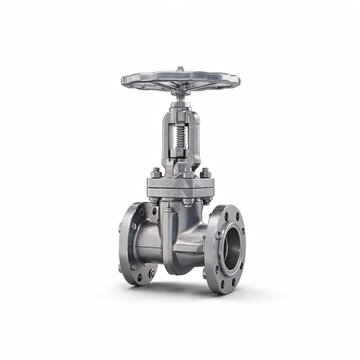 High Pressure Industrial Valve for Process Control Systems Isolated on White