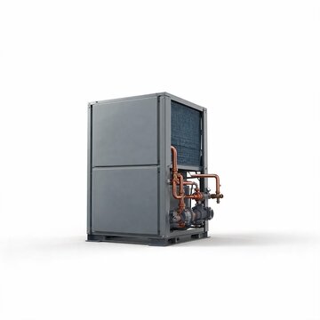 Modern Geothermal Heat Pump Component for Sustainable Energy Systems Isolated on White