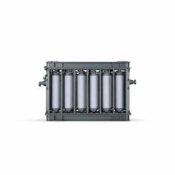 Industrial Carbon Capture Filter Module for Emission Reduction Isolated on White