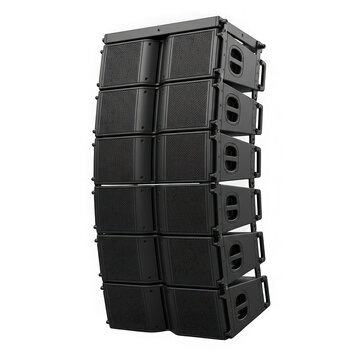 Professional line array speaker system isolated on transparent background