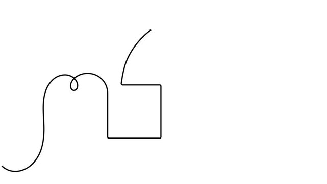 Modern quote mark icon sign continuous one line drawing on white background minimalist single art digital depicting and citation symbol animation video
