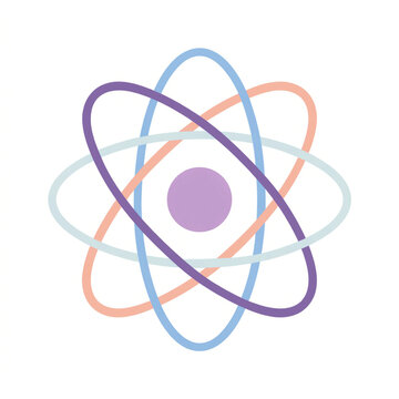 Pastel atomic structure icon or atom symbol vector illustration