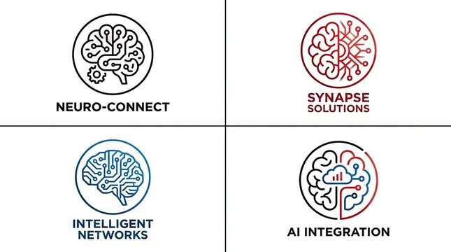 Collection of four neural network brand logos.