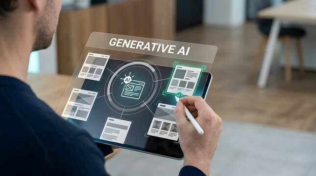 Exploring the future of innovation a man interacts with generative ai technology