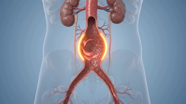 Abdominal Aortic Aneurysm with Pulsating Aortic Wall Dilation for Medical Education