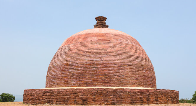 Ancient Thotlakonda Buddhist Monastery and Stupa near Visakhapatnam, Andhra Pradesh, India.