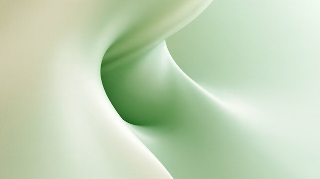 Abstract Flowing Green 3D Waves Minimalist Background