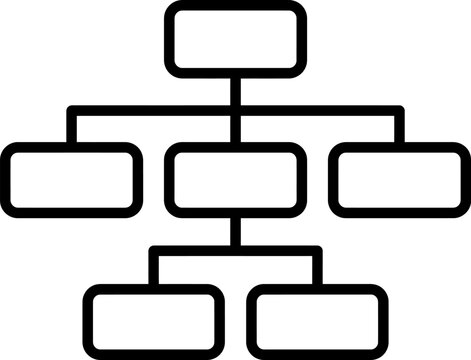 Organization chart vector isolated on transparent background illustration representing hierarchical corporate structure diagram for business management workflow planning.