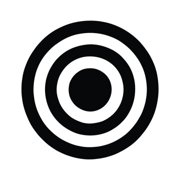 Concentric circles graphic with alternating black and white rings on a white background