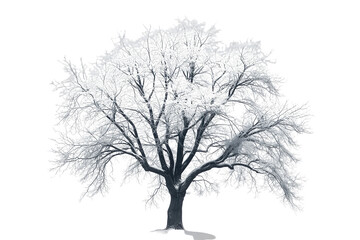 Obraz premium Bare tree with pale frosted canopy
