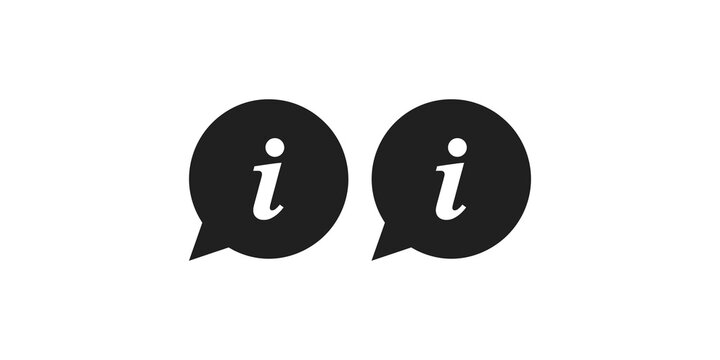 Information speech bubble icons in dark minimalist style for user interface help and contact communication.