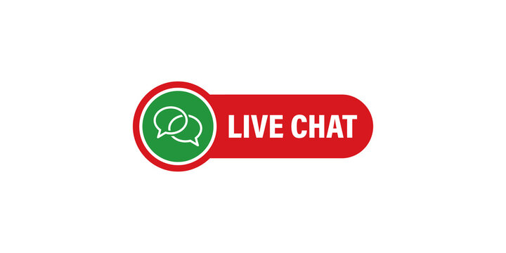 Live chat button with chat bubbles icon for instant customer support and online communication.