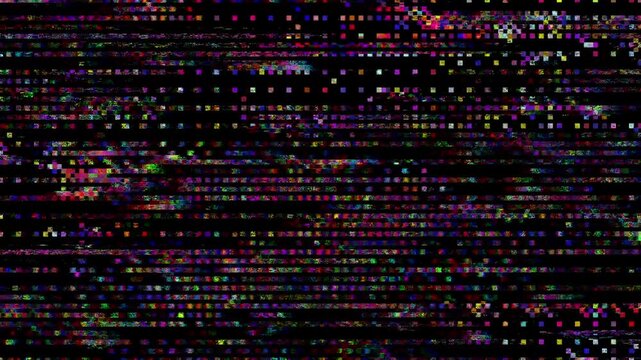 Abstract pixel retro 8bit noise static, square black, pink and green animated retro video game pixelated background, seamless looped vj pattern overlay texture
