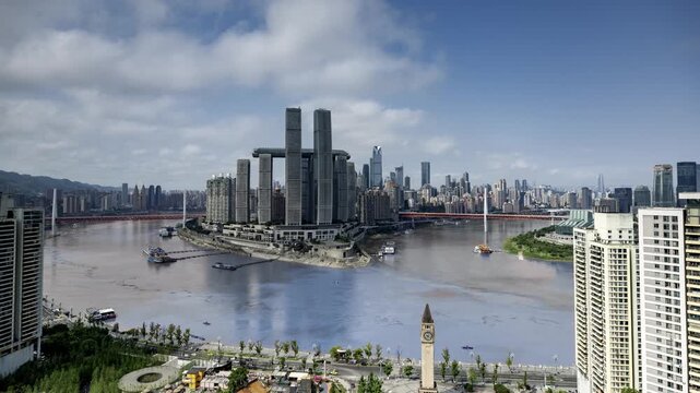 Chongqing cyberpunk city skyline