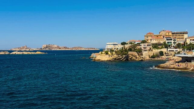 Walk along embankment of the old town of Marseille, Provence, Alps, Cote d'Azur, France, June 8, 2026. High quality 4k footage