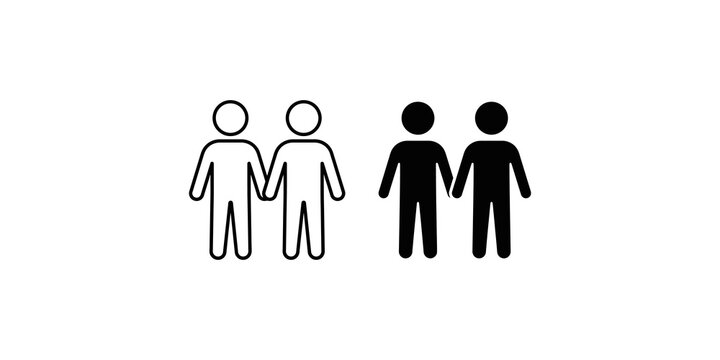 People holding hands icon representing unity connection and human relationships.