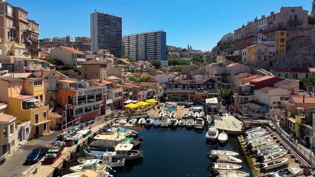 Walk along embankment of the old town of Marseille, Provence, Alps, Cote d'Azur, France, June 8, 2026. High quality 4k footage