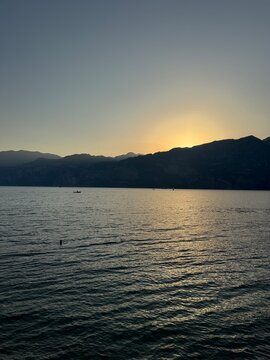 Sunset over Lake Garda from Malcesine, Italy