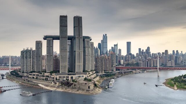 Chongqing cyberpunk city skyline