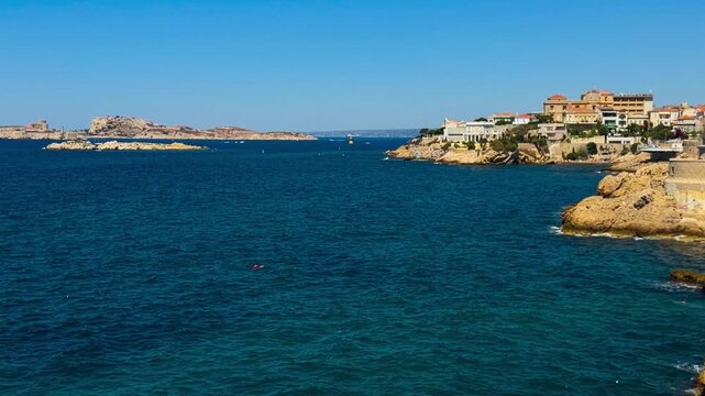 Walk along embankment of the old town of Marseille, Provence, Alps, Cote d'Azur, France, June 8, 2026. High quality 4k footage