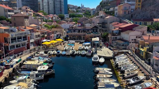 Walk along embankment of the old town of Marseille, Provence, Alps, Cote d'Azur, France, June 8, 2026. High quality 4k footage