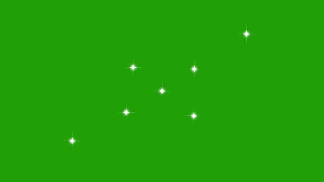 Sparkling star twinkle glitter white cartoon doodle animation,Fast twinkling stars glowing light,background 4K loop video with alpha channel light. 4k Animation