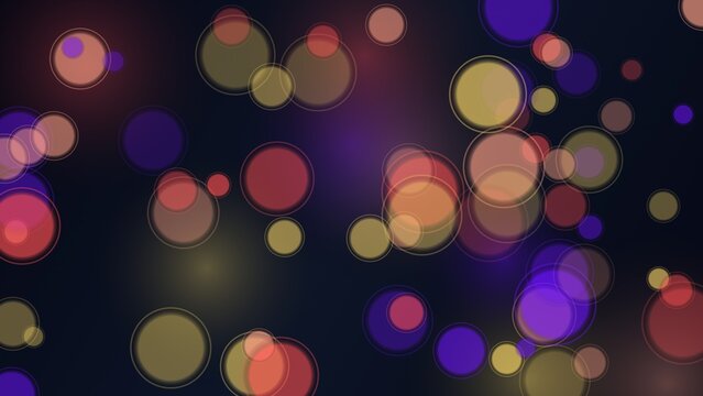 Abstract dark digital composition with overlapping translucent circular shapes and soft luminous gradients creating a layered depth effect