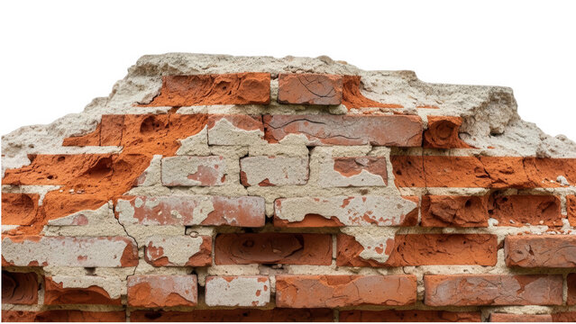 Old broken red brick wall texture