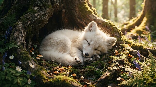A rare little fox life in the hidden forest