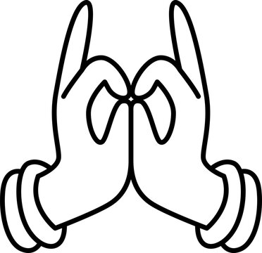 Buddhism Mudra Line Art Icon for Meditation and Spiritual Yoga Hand Gesture
