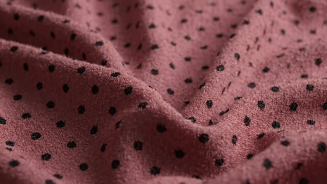 Pink polka dot fabric with soft draped folds