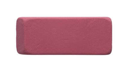 A single pink eraser isolated on a clean white background for creative projects © Varvara