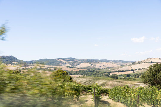 view from the top of the hill in Tuscany italy